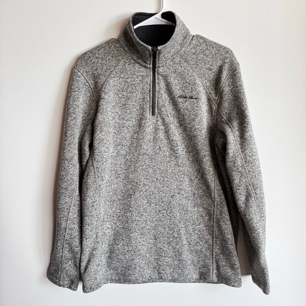 Eddie Bauer Gray Quarter-Zip Fleece